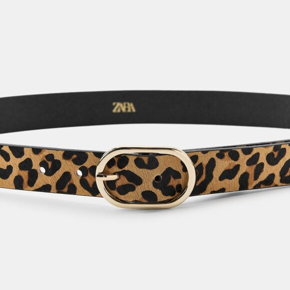 ANIMAL PRINT LEATHER BELT - Picture 2 of 2